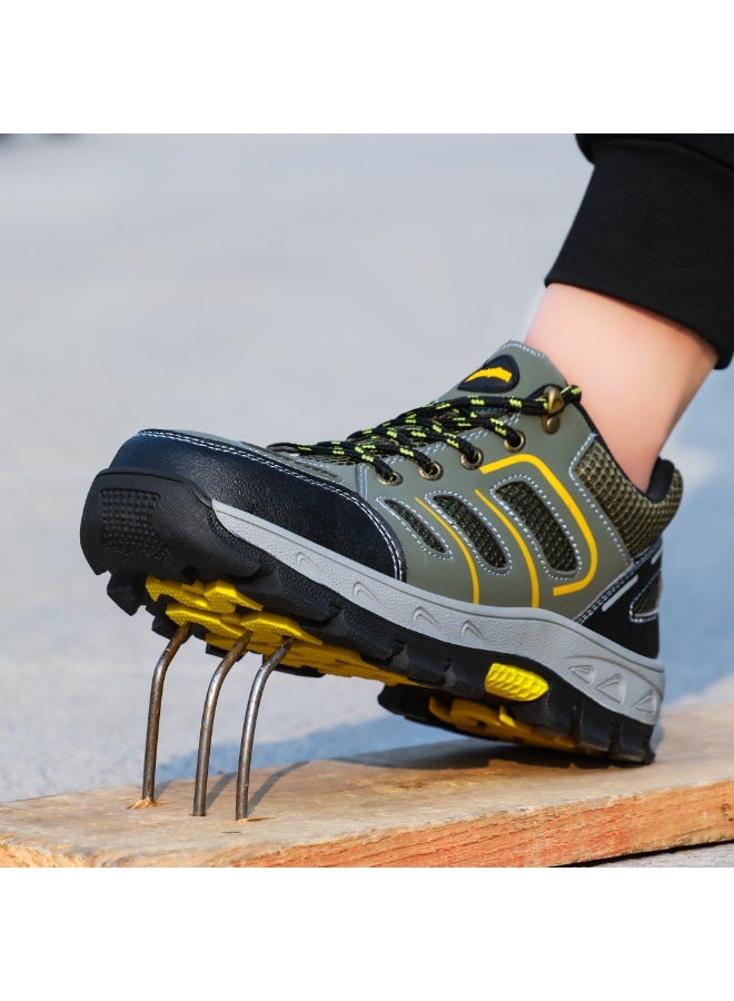 Men's steel-toe safety shoes, lightweight and comfortable, puncture-proof and slip-resistant, wear-resistant and durable, comfortable for long periods of standing, lightweight and breathable, work shoes that can also be worn as fashionable athletic shoes. - Image 4