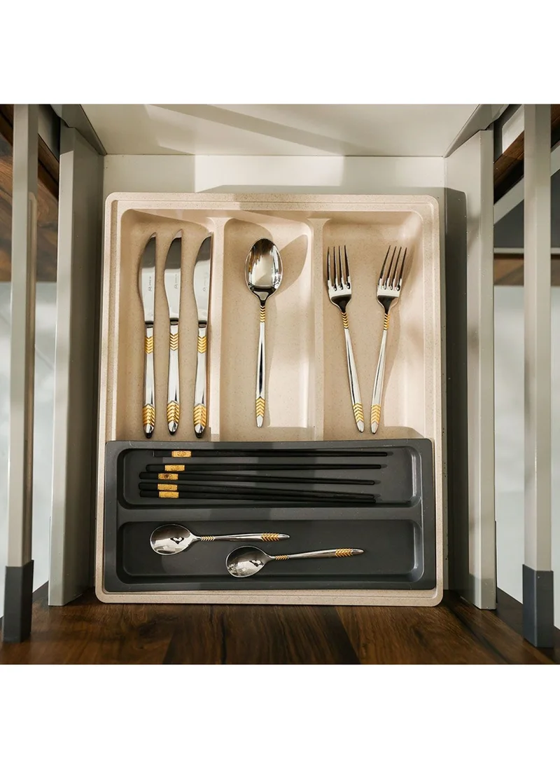 DANUBE HOME Danube Essential Expandable Cutlery & Utensil Tray - Grey