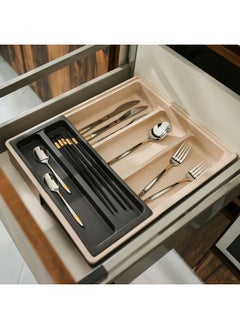 DANUBE HOME صينية أدوات المائدة وأدوات المطبخ القابلة للتمدد من دانوب إسينشال - رمادية  - Image 2