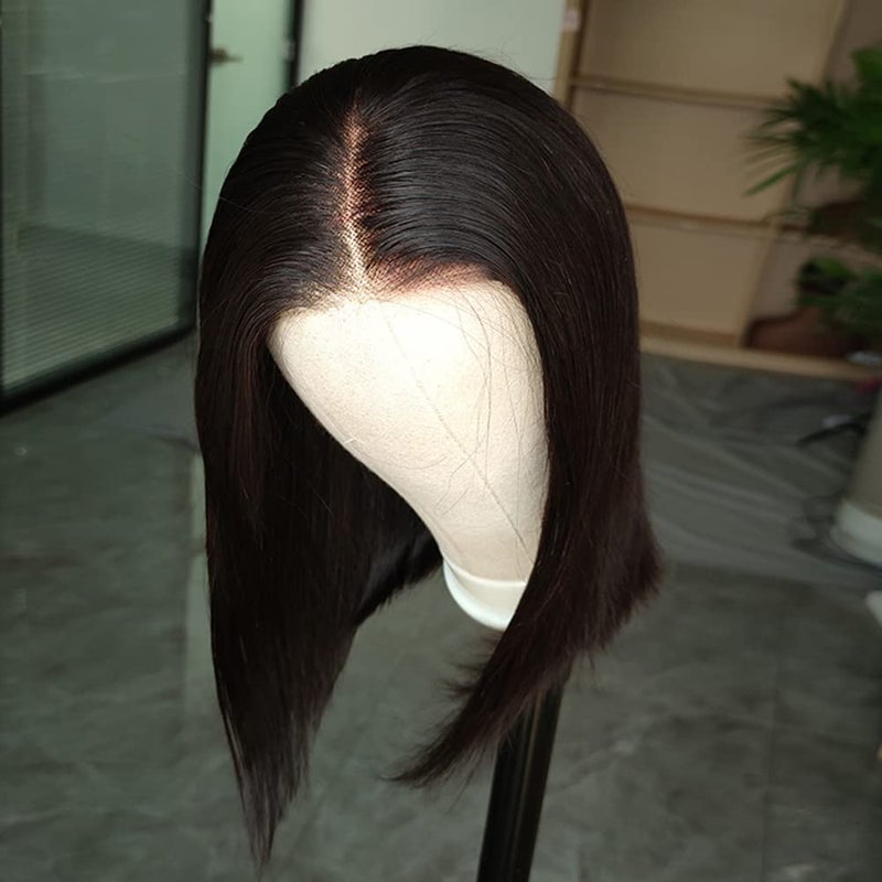 ISEE Hair Glueless Wear and Go Wigs for Beginners Lace Front for Black Women Human Hair Short Straight Bob Human Hair Wigs Lace Pre Cut 14 Inch - Image 3