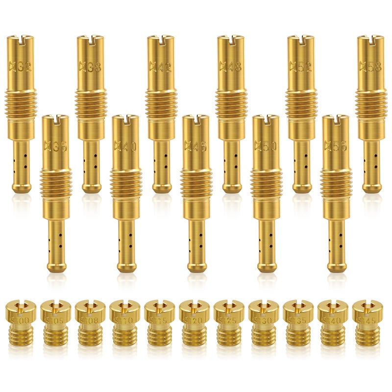 Hrwfnty 22Pcs Excellent Carburetor Jet Kit, Include 11 Pieces Carburetor Main Jet and 11 Pieces Slow Jet Compatible with Nibbi PWK Keihin Honda OKO CVK PE PWM Type. - Image 1
