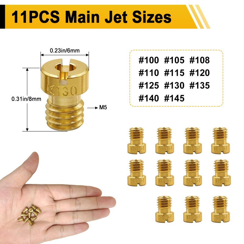 Hrwfnty 22Pcs Excellent Carburetor Jet Kit, Include 11 Pieces Carburetor Main Jet and 11 Pieces Slow Jet Compatible with Nibbi PWK Keihin Honda OKO CVK PE PWM Type. - Image 4