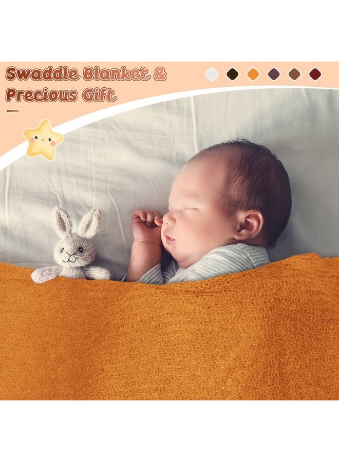 Tudomro 6 Pcs 15.8 x 59'' Newborn Baby Stretch Wraps Set 6 Colors Baby Photography Props Unisex Newborn Long Ripple Wrap Photo Blanket for Girl Boy Christmas DIY Photography(Elegant Color) - Image 5