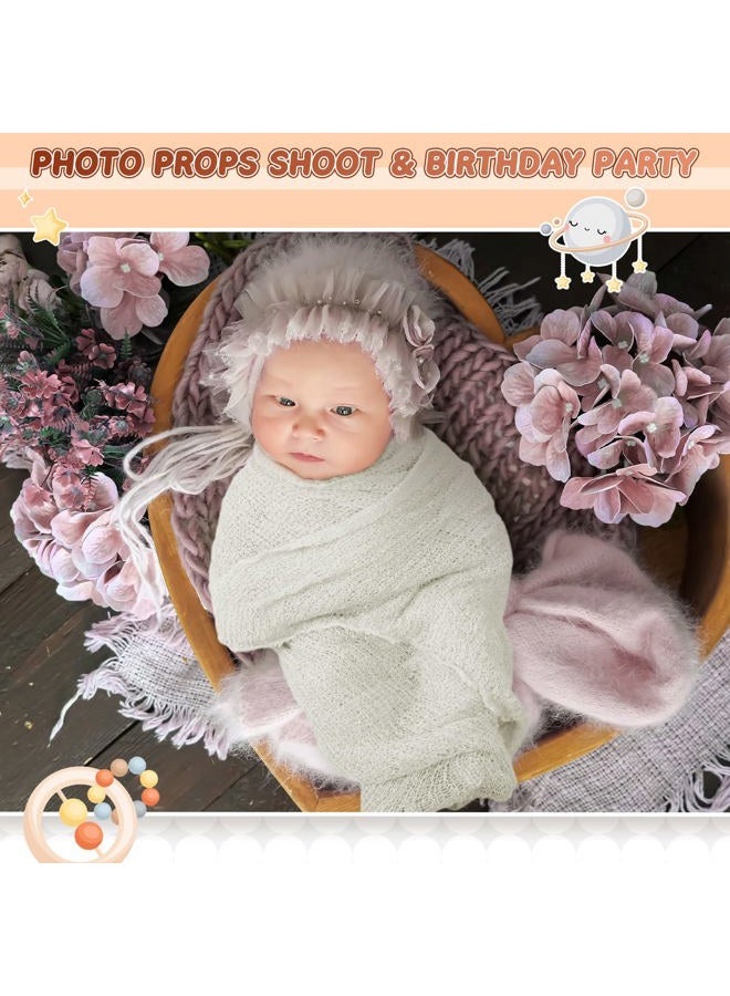 Tudomro 6 Pcs 15.8 x 59'' Newborn Baby Stretch Wraps Set 6 Colors Baby Photography Props Unisex Newborn Long Ripple Wrap Photo Blanket for Girl Boy Christmas DIY Photography(Elegant Color) - Image 4