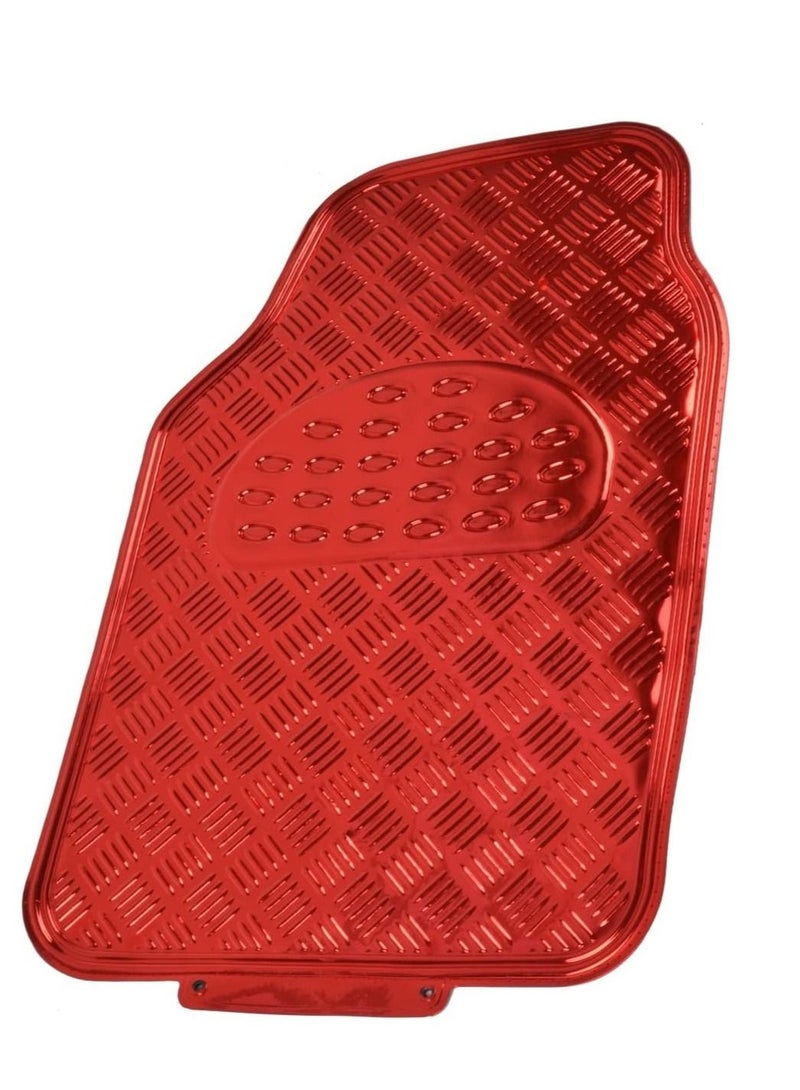 Car Mats Metallic  Red 4 Pieces