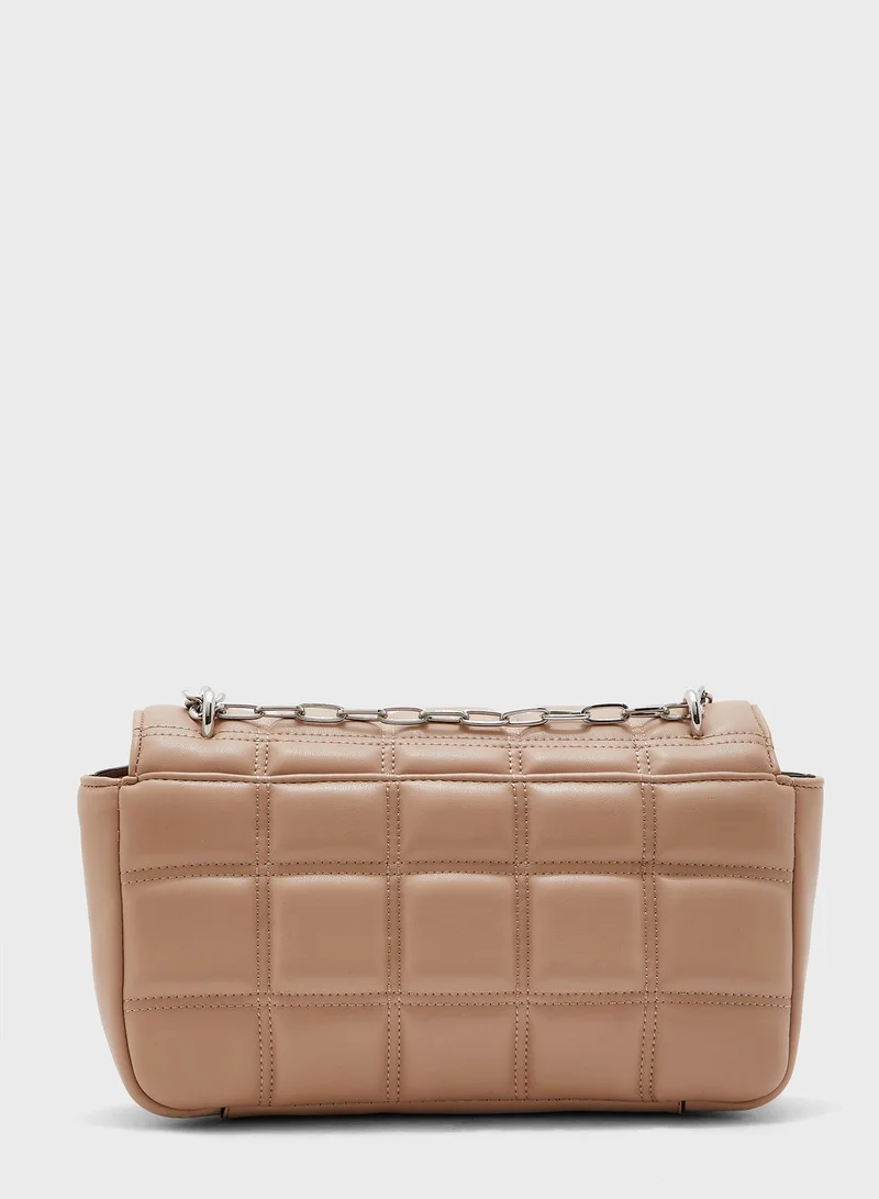 TOPSHOP SABRINA Pink Quilted Shoulder Bag