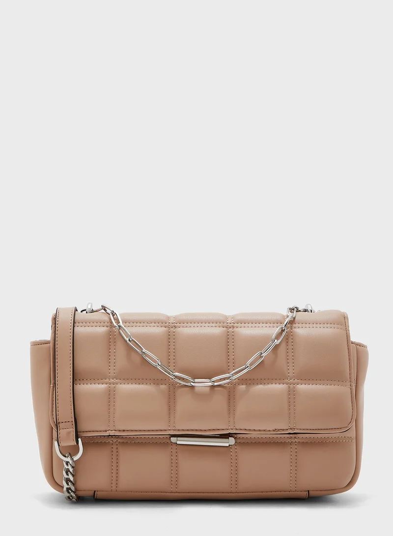 TOPSHOP SABRINA Pink Quilted Shoulder Bag