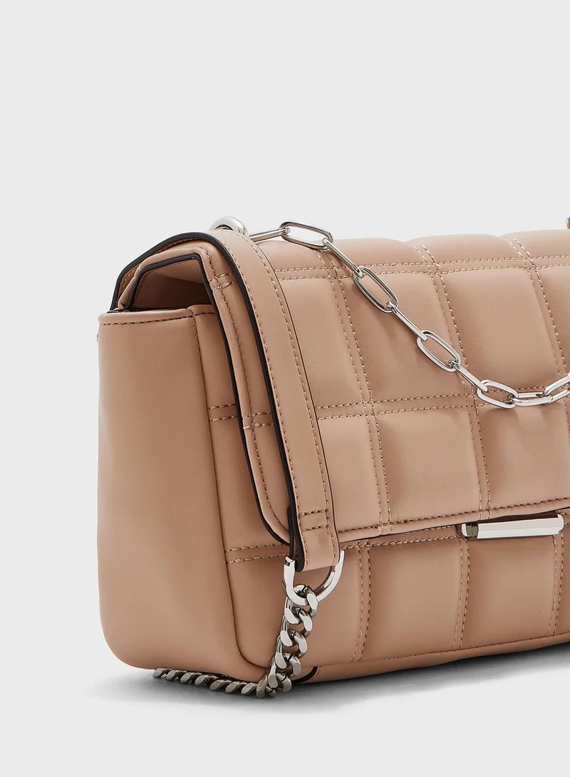 TOPSHOP SABRINA Pink Quilted Shoulder Bag
