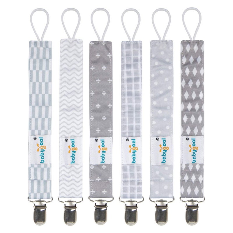Babygoal Pacifier Clips, 6 Pack Pacifier Holder for Boys and Girls Fits for Most Pacifier Styles & Baby Toys and Baby Gift 6MP09 - Image 1
