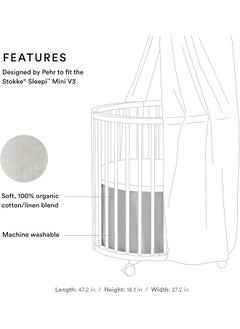 STOKKE Stokke SLEEPI Mini Bed Skirt Pehr V3 Grey  - Image 2