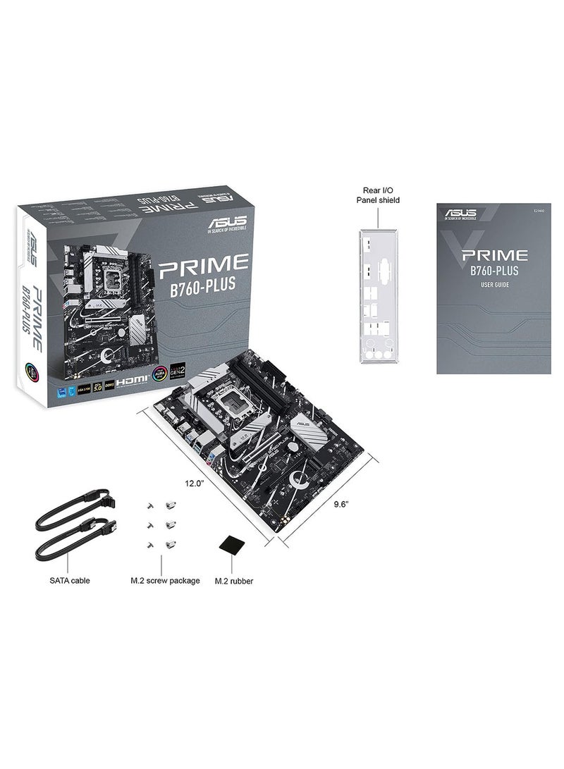 ASUS Prime B760-PLUS ATX Motherboard, Intel LGA 1700 Socket, Intel B760 Chipset, PCIe 5.0, Triple PCIe 4.0 M.2 Slots, DDR5 7200+ Support (Max 192GB), Realtek 2.5Gb Ethernet, USB 3.2 Gen 2x2 Type-C, Thunderbolt USB4 Header, DisplayPort, HDMI™, VGA, Aura Sync RGB Lighting, Intel Turbo Boost Technology, Q-Design, AI Suite 3 | 90MB1EF0-M0EAY0 - Image 4