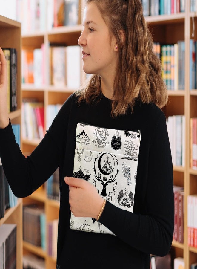 غلاف كتاب مستوحى من روايات الفانتازيا، غلاف كتاب لمحبي الكتب، هدية مستوحاة من الكتب، غلاف كتاب هدية، واقي كتاب مع حقيبة بسحاب - Image 5