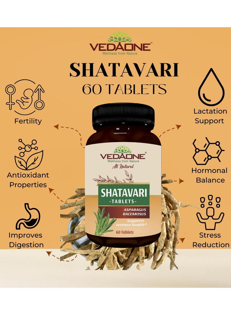 VedaOne All Natural Shatavari tablets | 750mg each| 60 Tablets| Shatavari supplement for women |Hormonal Balance, Women's Reproductive Health, Improve Mood and Immunity, Mental Clarity - Image 4