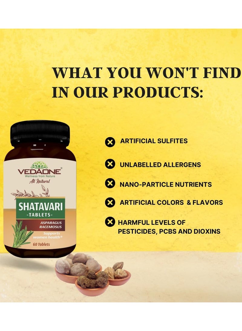 VedaOne All Natural Shatavari tablets | 750mg each| 60 Tablets| Shatavari supplement for women |Hormonal Balance, Women's Reproductive Health, Improve Mood and Immunity, Mental Clarity - Image 5