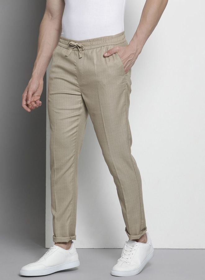 The Indian Garage Co Men Regular Fit Self Design Mid-Rise Stretchable Jogger Trousers  - Image 2