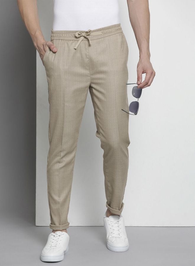 The Indian Garage Co Men Regular Fit Self Design Mid-Rise Stretchable Jogger Trousers  - Image 1