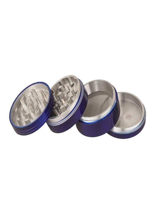 SEPARATE WAY Classic Metallic Herb Crusher, Grinder Medium with Honey Dust Filter with 4 Part (Blue, 42MM) - Image 3