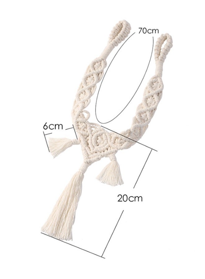 2 Pcs Curtain Tiebacks, Cotton Rope Hand Woven Curtain Tie, Curtain Holders for Wall Drapes（Beige） - Image 3