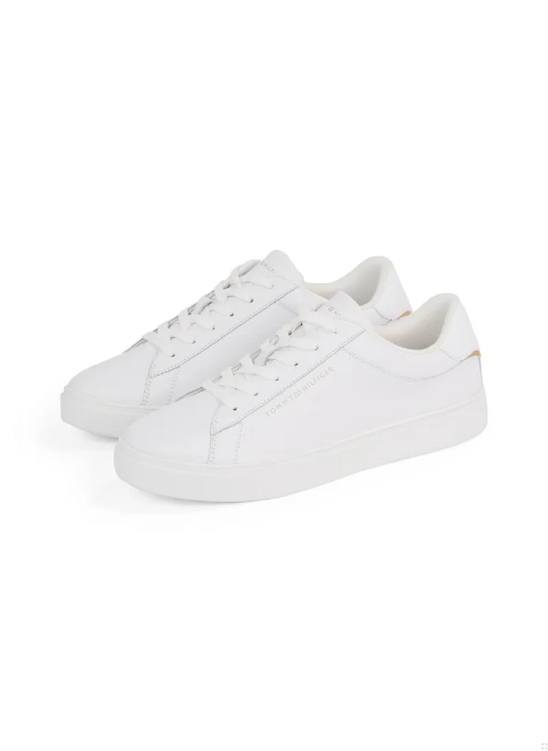 TOMMY HILFIGER Women's Essential Court Trainers - Leather, White