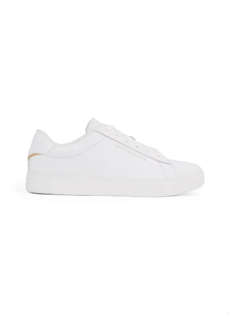 TOMMY HILFIGER Women's Essential Court Trainers - Leather, White