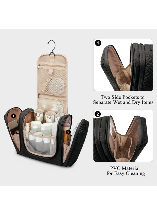 BAGSMART Large Toiletry Bag For Men, Travel Cosmetic Makeup Bag With Hanging Hook, Water-Resistant Dopp Kit Shaving Bag For Full Sized Container, Toiletries, Shampoo, Black-Large  - Image 5