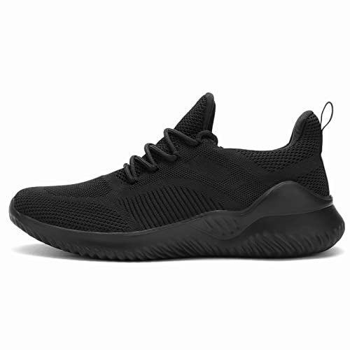 Kapsen Men's Non Slip Running Shoes Ultra Light Breathable Casual Walking Shoes Fashion Sneakers Mesh Workout Sports Shoes Full Black - Image 4
