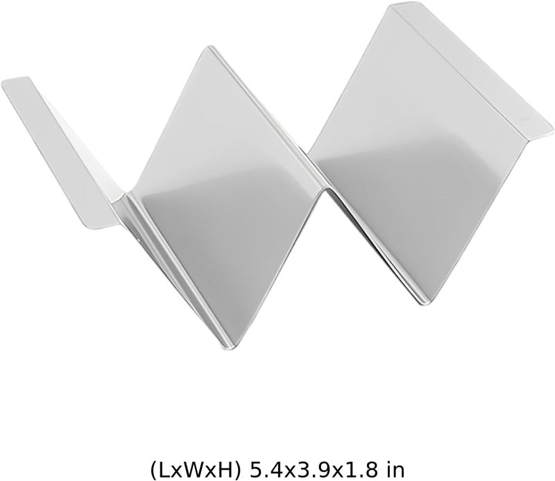 Stainless Steel Taco Stand 6 Pcs Set, 2-Compartment, 5.4 X 3.9 X 1.8 in, 0.5Mm Thick, with Handles, Corn Shell Holders for Serving, Grilling, Party - Image 3