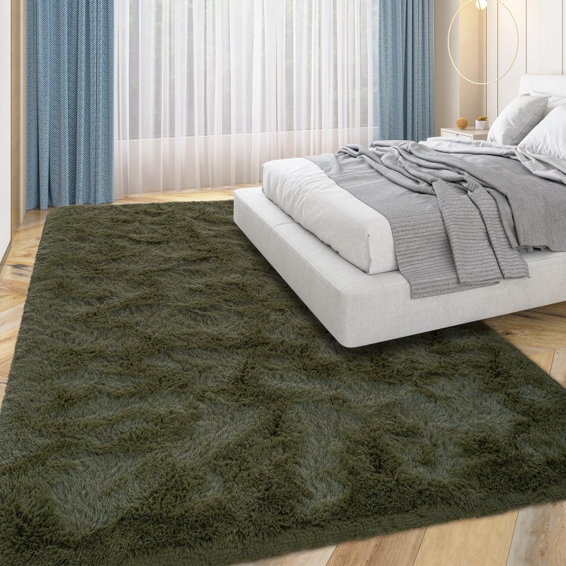 Przemy Large Area Rugs for Living Room Bedroom  6x9 Feet Plush Fluffy Rug Olive Green Shag Fuzzy Carpet for Kids Room Nursery Dorm Playroom  Soft Indoor Modern Rug for Home Decor - Image 1