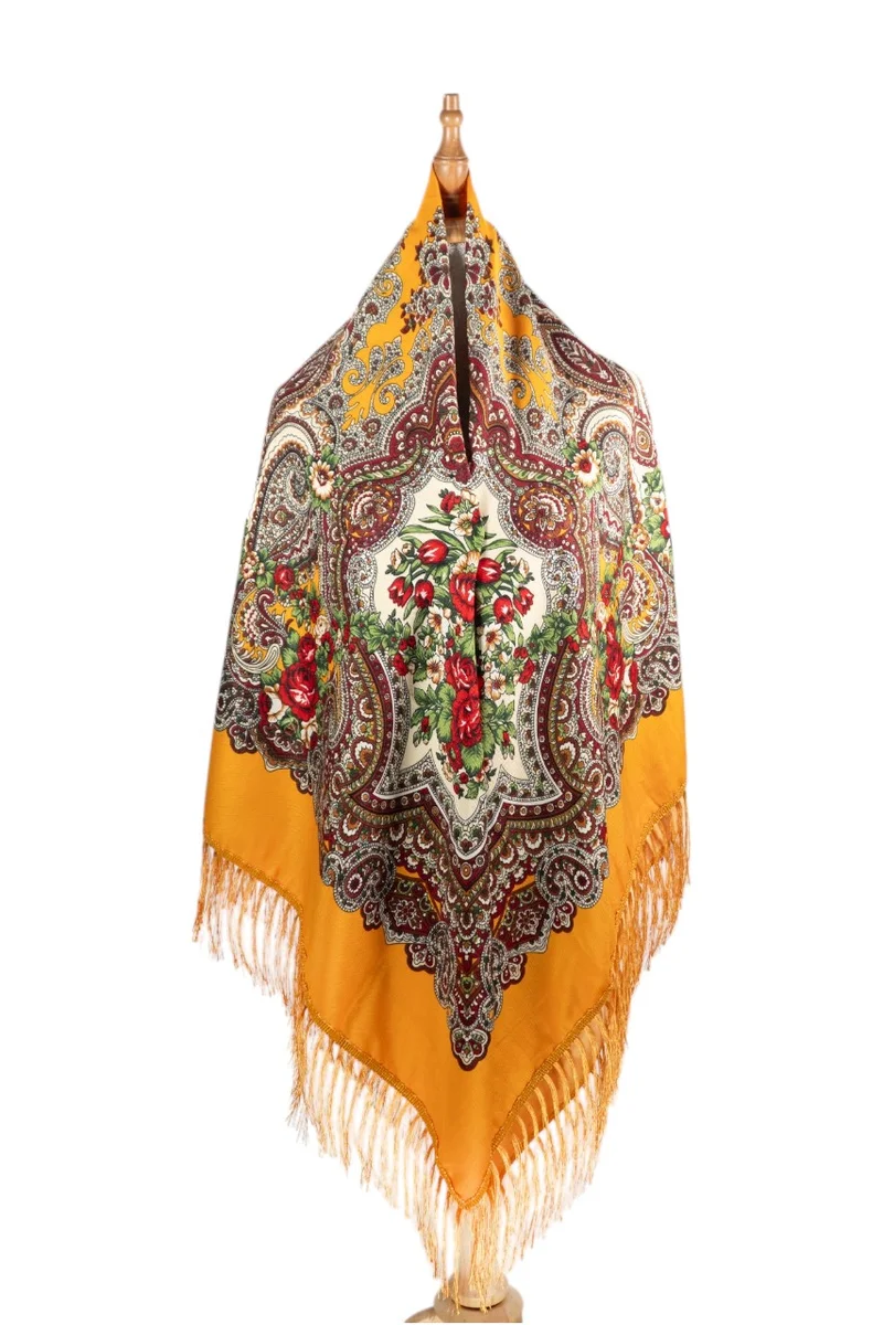 D'Daniela Mila Women's Eastern European Cotton Tassel Shawl