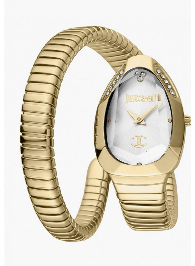 Just Cavalli ساعة أنالوج فضية بتصميم ثعبان للنساء من جاست كافالي - JC1L208M0035 - Image 1