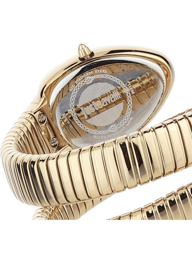 Just Cavalli ساعة أنالوج فضية بتصميم ثعبان للنساء من جاست كافالي - JC1L208M0035 - Image 4