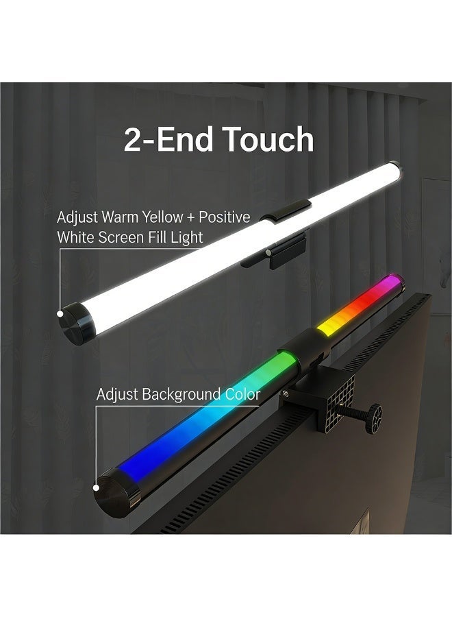 FDTY 17.4in Computer Light Bar with RGB Backlight -  Stepless Dimming, Eye Care, Multiple Color Modes, Anti-Glare Desk Lamp for Home and Office（2700K to 6100K） - Image 2