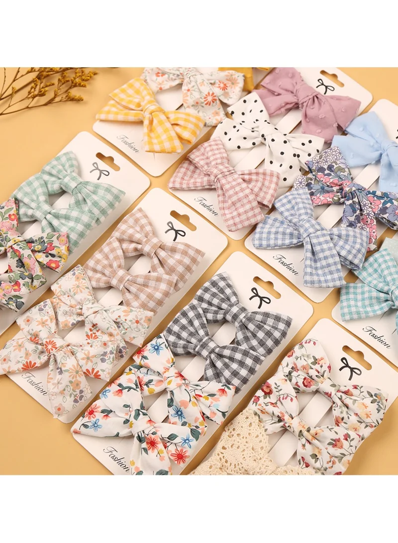 D'Daniela Rana Ribbon Bow Clip Set For Babies and Girls -  Grey & Multicolor