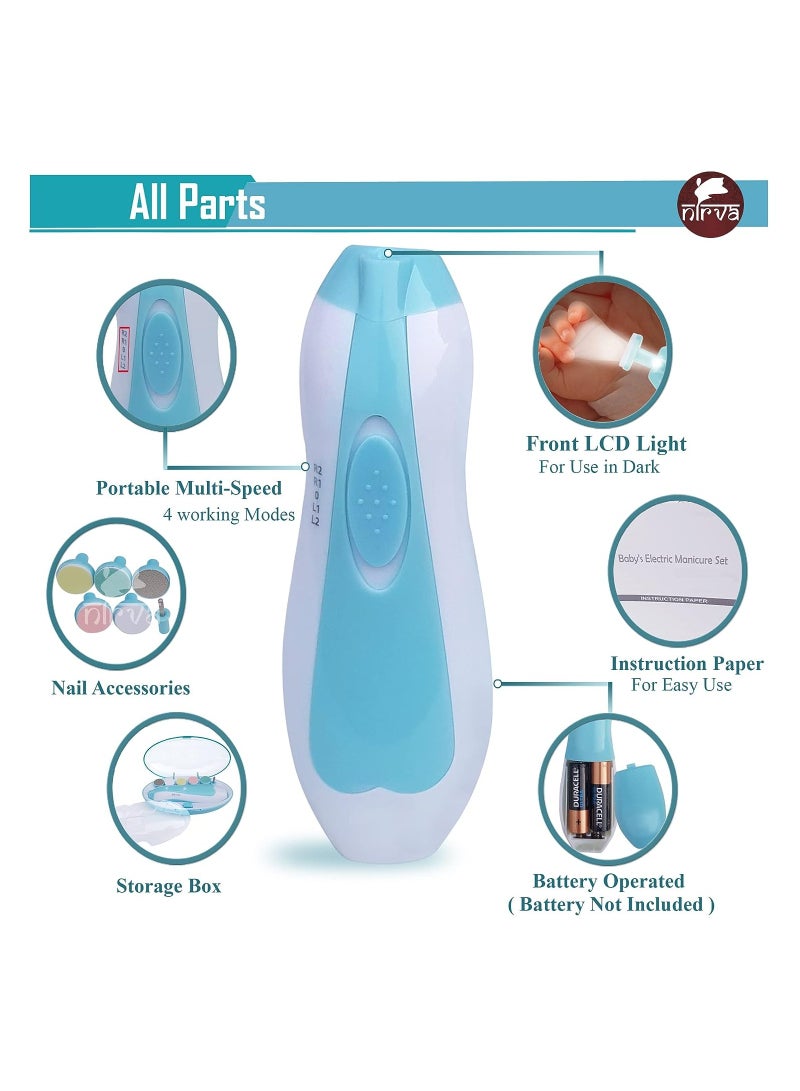 بلومنغ تايم مجموعة أدوات تشذيب أظافر الأطفال الكهربائية 6 في 1 للعناية بأظافر الأطفال حديثي الولادة أو الرضع أو البالغين - Image 2