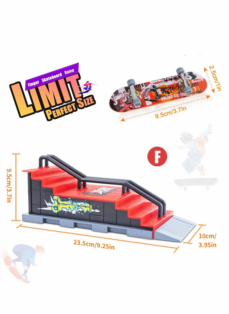 KASTWAVE Finger Skateboard Ramp Set, Mini Finger Skateboard and Ramp Accessories Set, Props Deck Track Ultimate Park Set  - Image 2