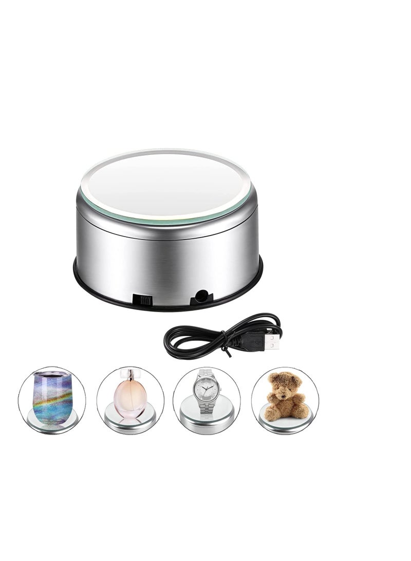 Barakah حامل عرض أكواب دوار قاعدة عرض كريستالية 360 درجة لحامل أكواب اللمعان مع كابل USB لعرض أكواب اللمعان، 3 بوصة قطعة واحدة - Image 1