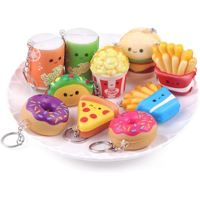 Anboor Pack of 10 Squishies Toys for Children Food Small Slow Rising Foam Mini Food Squishys Stress Squeeze Cute Toy - Image 1