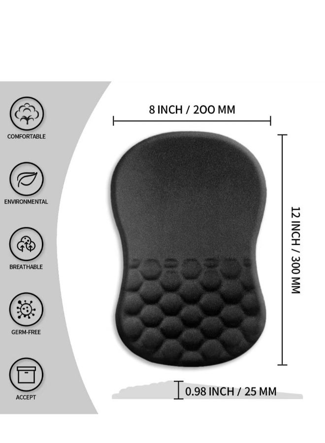 Wrist Support Mouse Pad, Portable Comfortable Mousepad with Massage Lift, Ergonomic Gaming Mouse Pad Pain Relief, Suitable for Computer, Laptop, Office, Home and Travel - Image 2