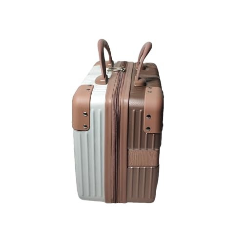 SUNBEET Mini Hard Shell Hard Travel Luggage Makeup Case Small Portable Carrying Case Suitcase Organizer Makeup Storage Cosmetic Bag For Women (B-White&Rose), 5 cm - Image 3