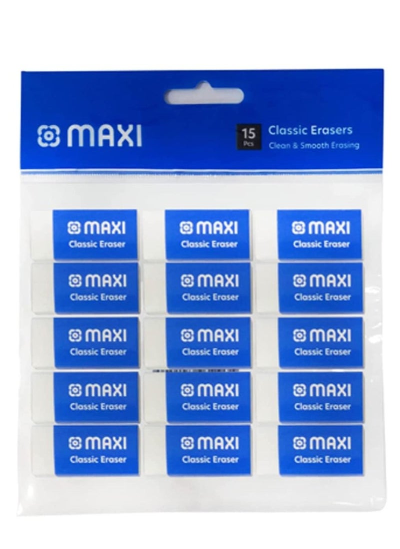 Maxi 15-Piece Classic Clean Eraser White  - Image 1