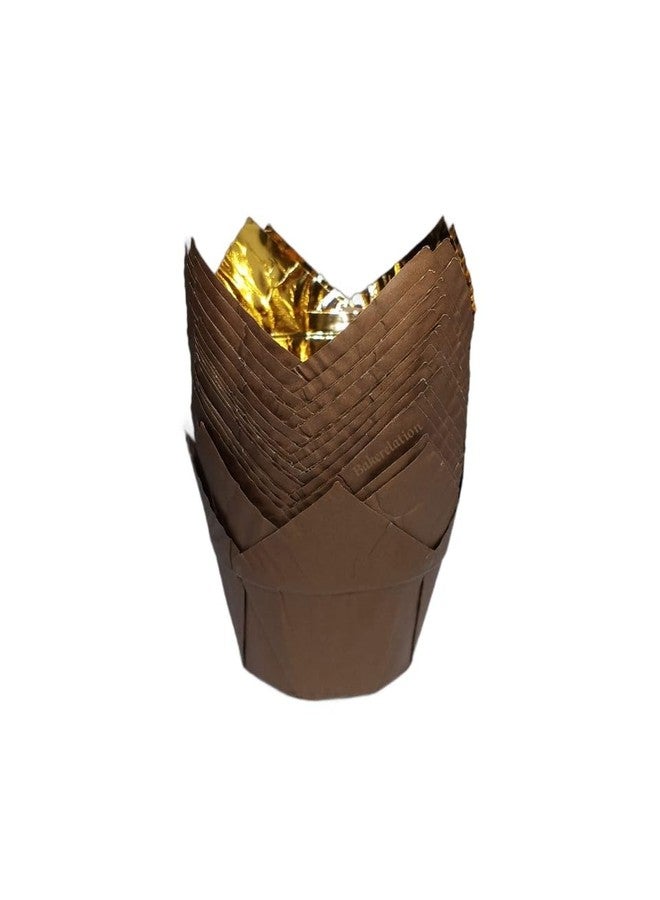 Bakerelation Tulip Cup Cake Liners Multiple Colours Golden Tulip Cup Cake Liners 100pcs - Image 4