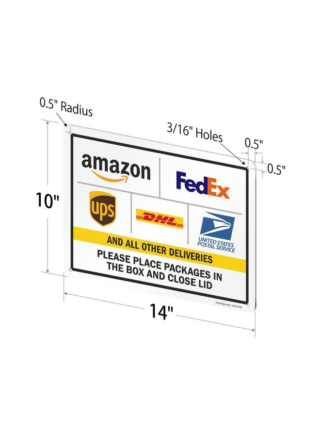 SmartSign 10 X 14 Inch “Please Leave Packages In The Box And Close Lid” Metal Sign With Delivery Logos 40 Mil Laminated Rustproof Aluminum Multicolor Made In Usa - Image 5