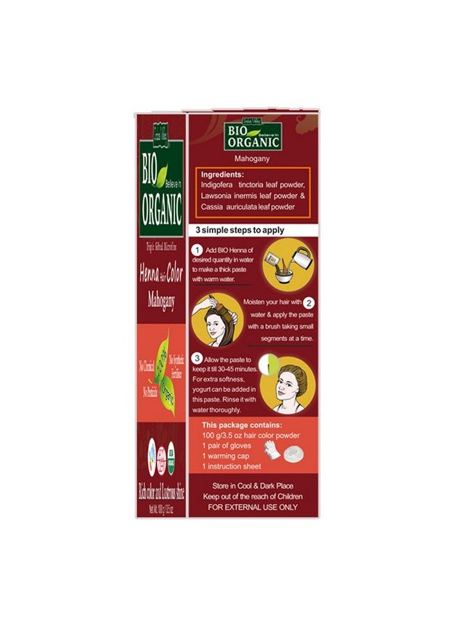 Indus Valley Henna Hair Color For Hair Conditioning & Coloring Pack Of 2 (200Gm) (Mahogany) - Image 4
