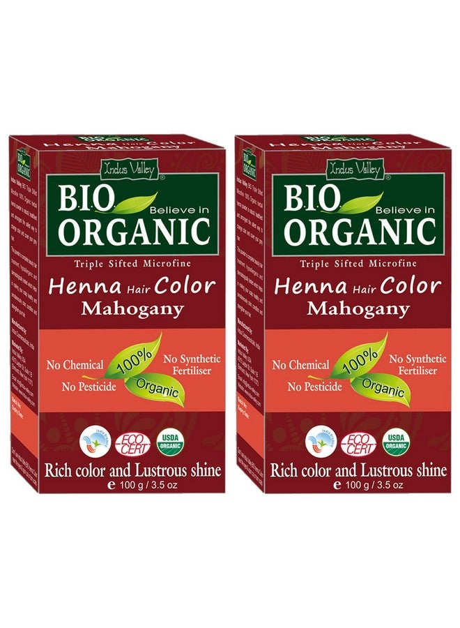 Indus Valley Henna Hair Color For Hair Conditioning & Coloring Pack Of 2 (200Gm) (Mahogany) - Image 1