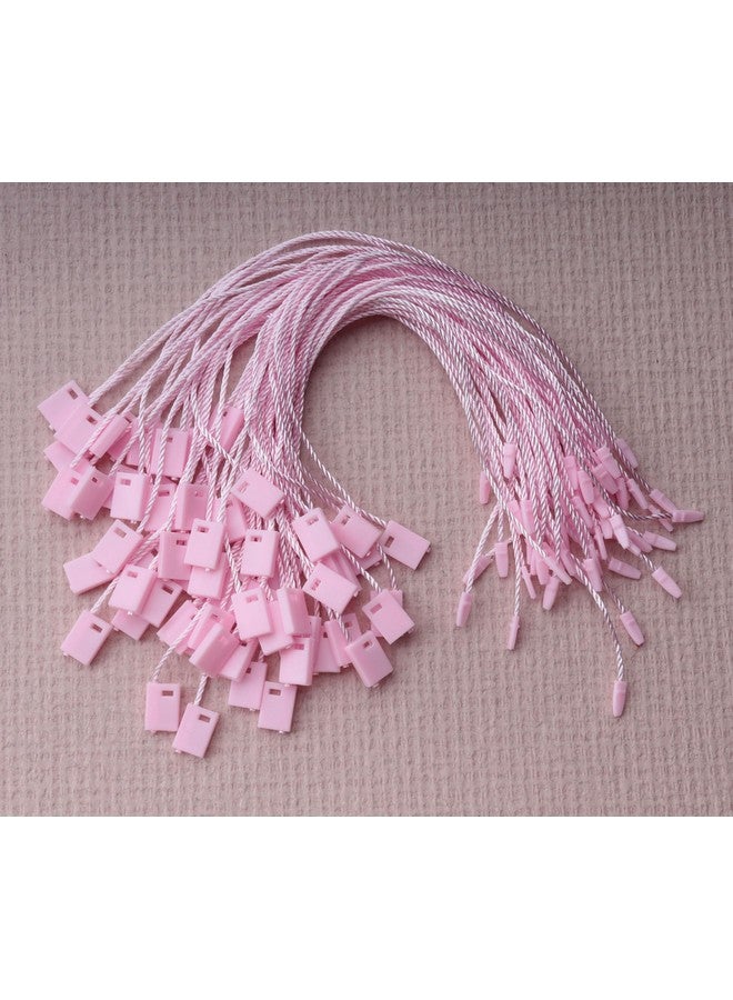 sowaka SOWAKA 100 Pcs Nylon Hanging Tag String for Clothing Price Tags Lock Pin Loop Fastener Hook Ties Tag Rope for Belt Luggage Label Attachment Clothing Dress (Pink)  - Image 2