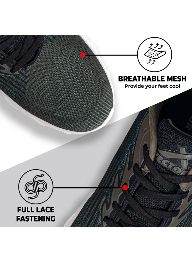 Vector X Defence Running/Jogging Shoe | Size: 7 UK/ 8 US/ 41 EU | Material: Mesh | For Men & Boys | Lightweight | Durable and Flexible | Comfortable | Non Slip | Breathable Mesh | Full Lace Fastening  - Image 3