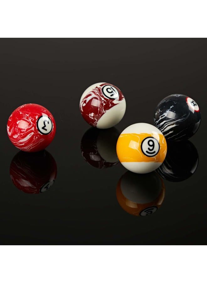 Collapsar Deluxe Billiard Pool Ball Marble-Swirl Style 2-1/4 Inch Regulation Size Complete 16 Pool Balls Billiard Set (Several Style Available) (White Marble with Black Circle) - Image 3
