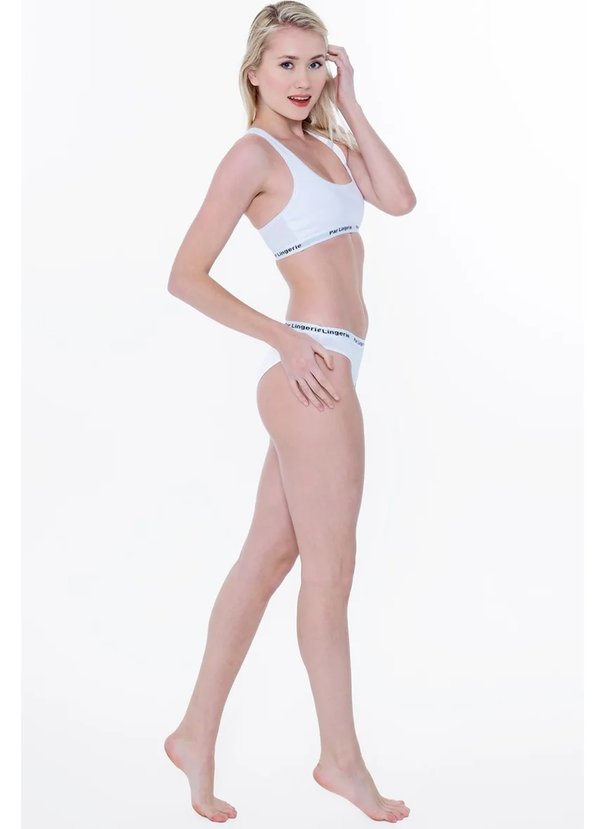 Par Lingerie Sports Bustier Set White