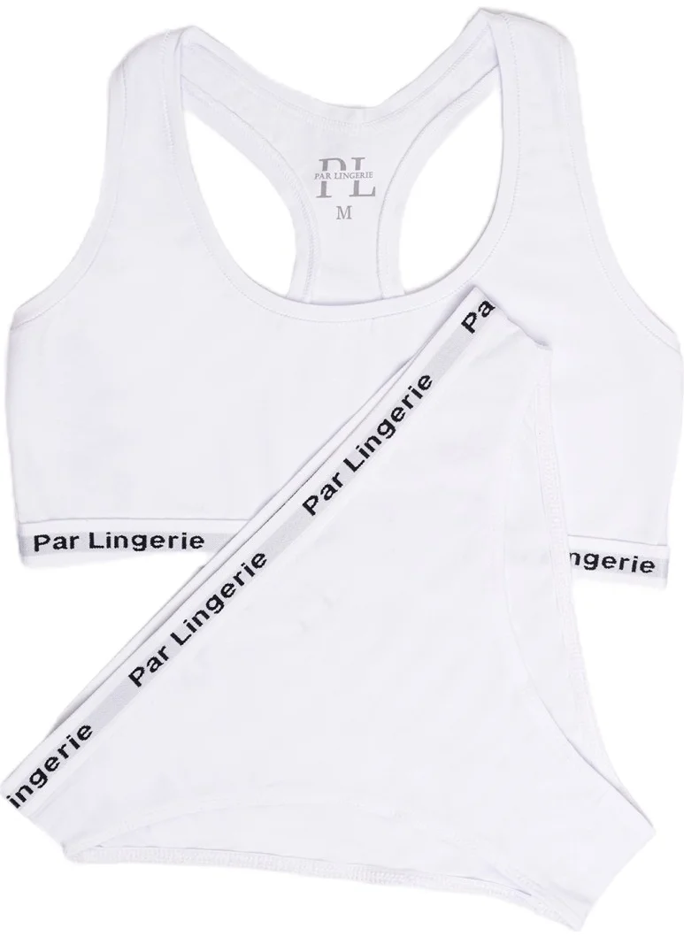 Par Lingerie Sports Bustier Set White