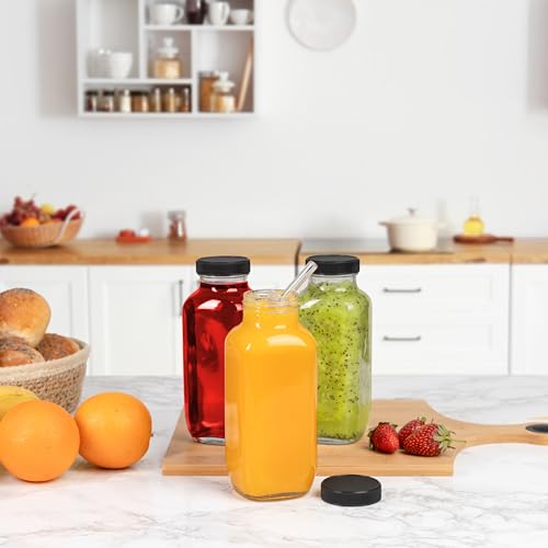 umud Juice Bottles with Lids, 16 Oz - Set of 3 - Clear Glass Jars with Caps - Reusable Empty Drink Containers for Juicing, Smoothies, Water, Milk, Kombucha Storage, Wellness Shots and More (3) - Image 5